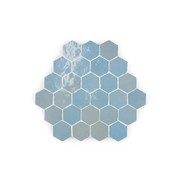 Zellige Hexagonal – Blue Gray