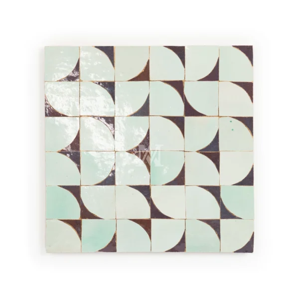 Zellige Tile Abstruct Crescent – Aubergine