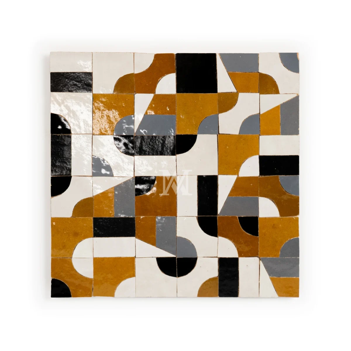 Zellige Tile Abstruct Maze – bronze - Image 1
