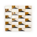 Zellige Tile Abstract Teracorner – bronze offwhite