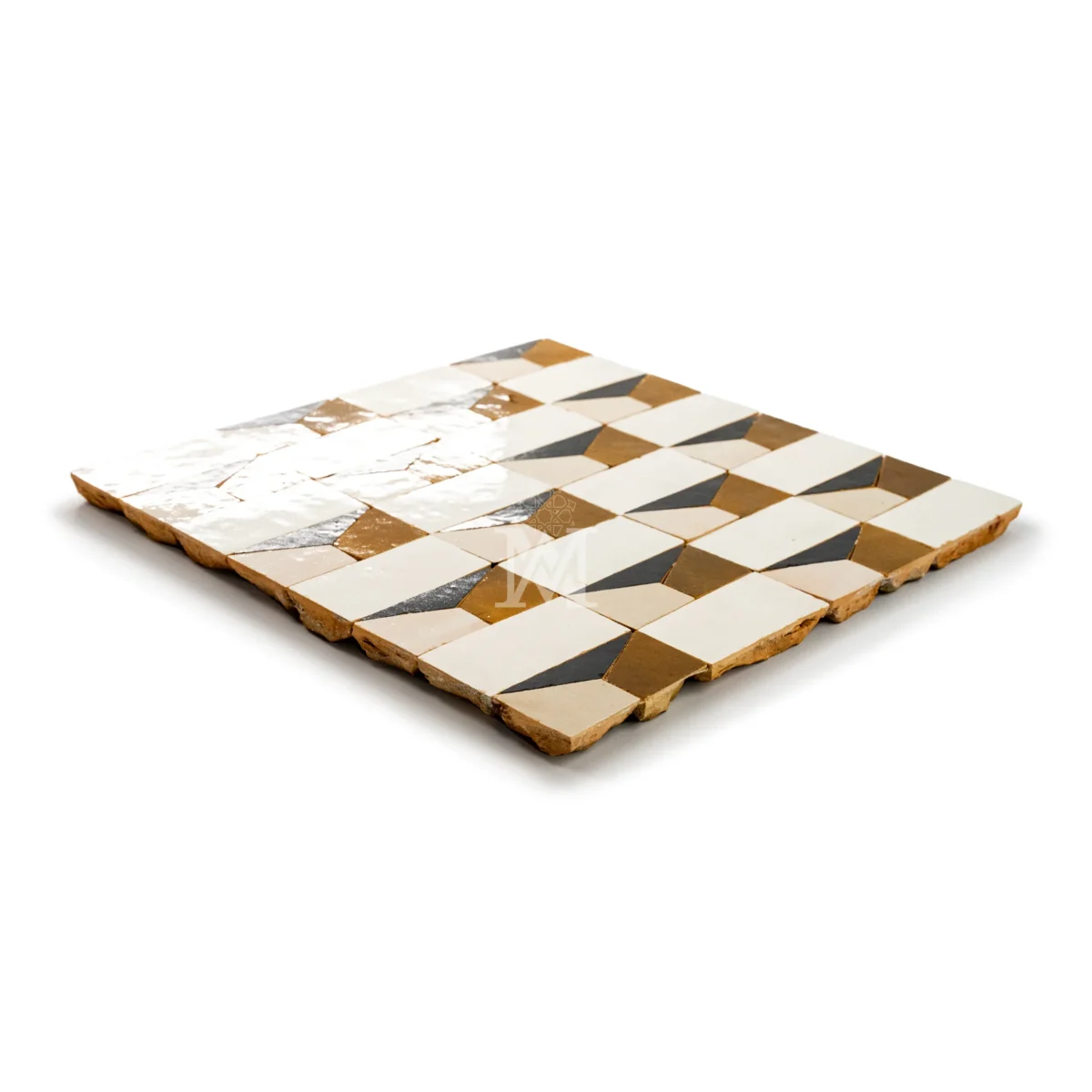 Zellige Tile Abstruct Teracorner – bronze offwhite - Image 2