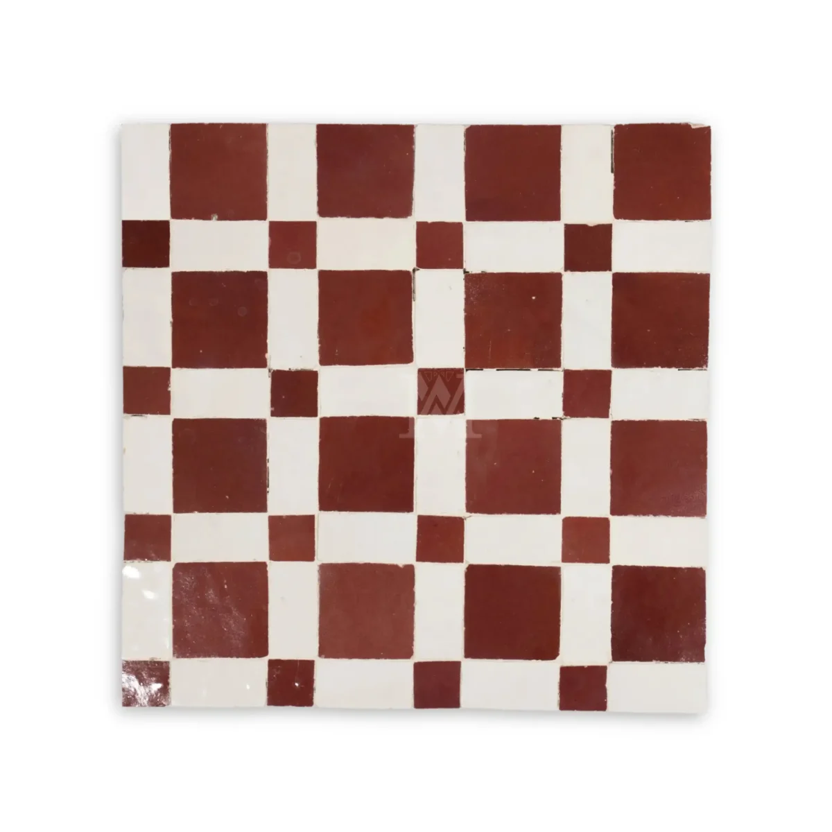 Zellige Tile Custom – Amaranth Off White 1 - Image 1