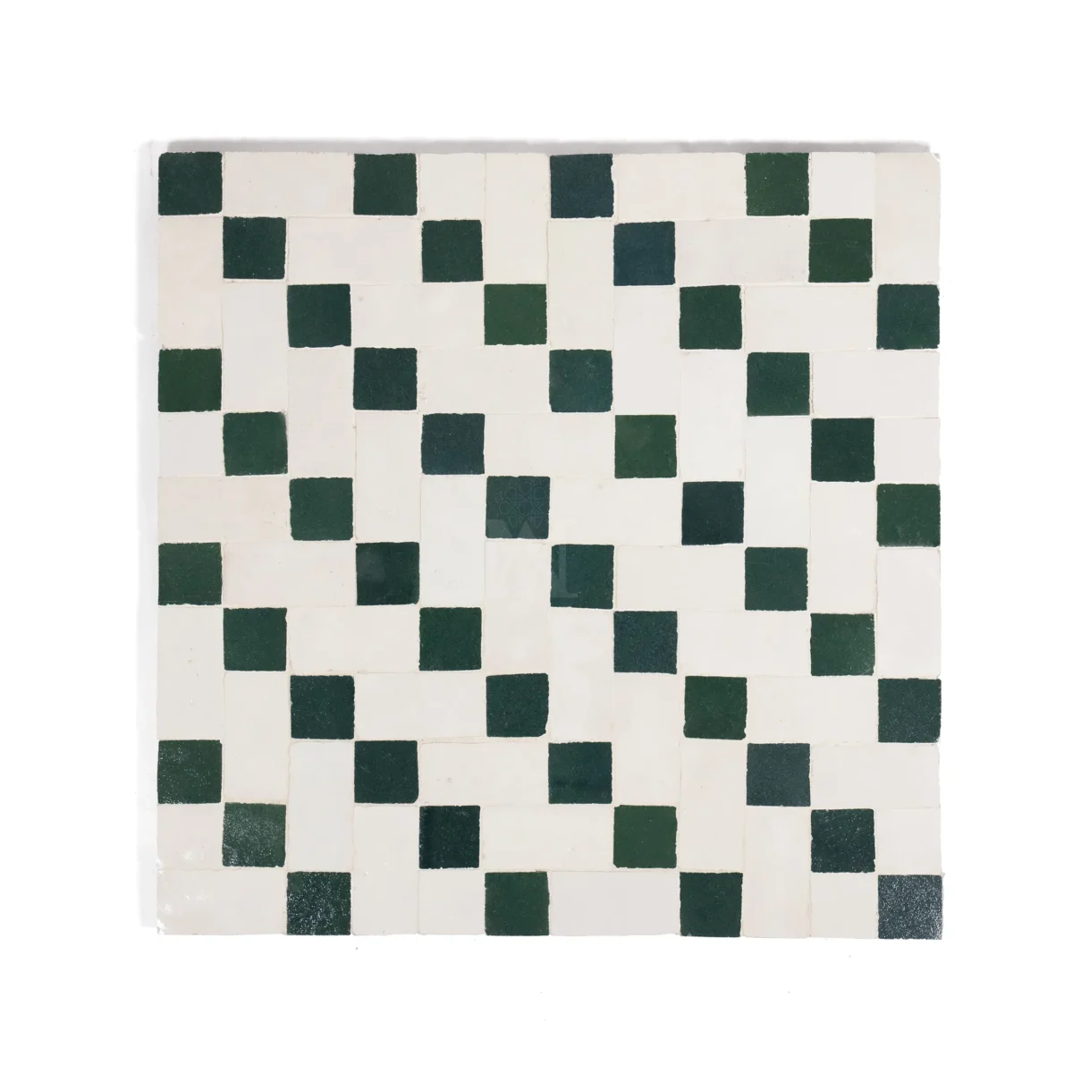 Zellige Tile Custom – Green Off White 2 - Image 1