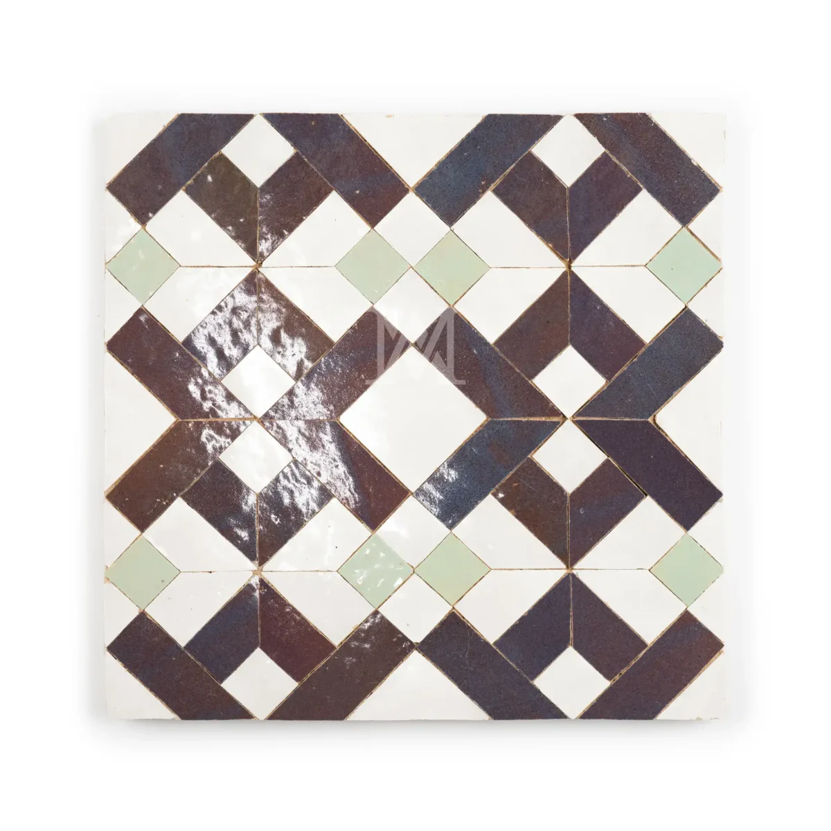 Zellige Tile Custom Retro Pixel – Aubergine - Image 1