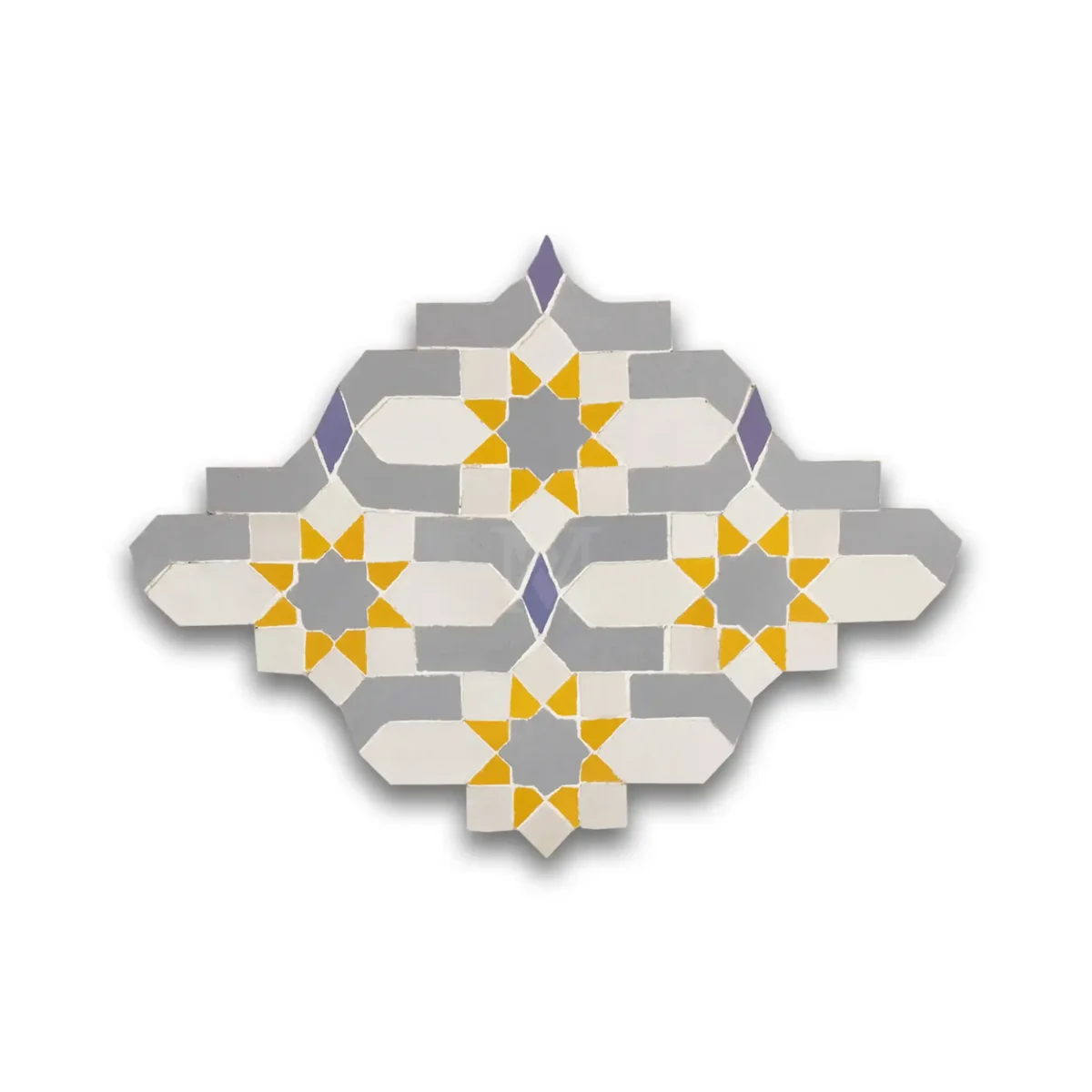 Zellige Tile Dazzle – Gray & Yellow - Image 1
