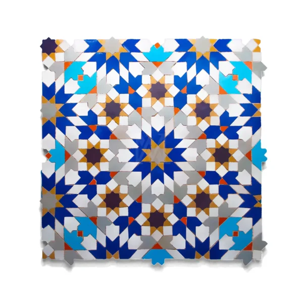 Zellige Tile Fassi – Brown & Cyan