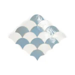 Zellige Tile Fishscale 12x12 – Off White & Blue Gray