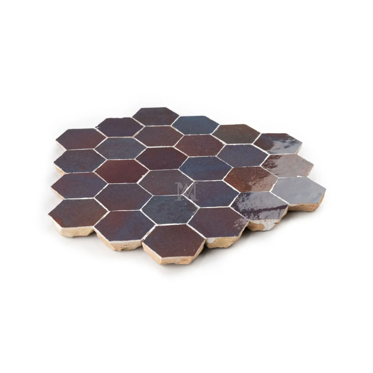 Zellige Tile Hexagonal 12x12 – Aubergine - Image 2