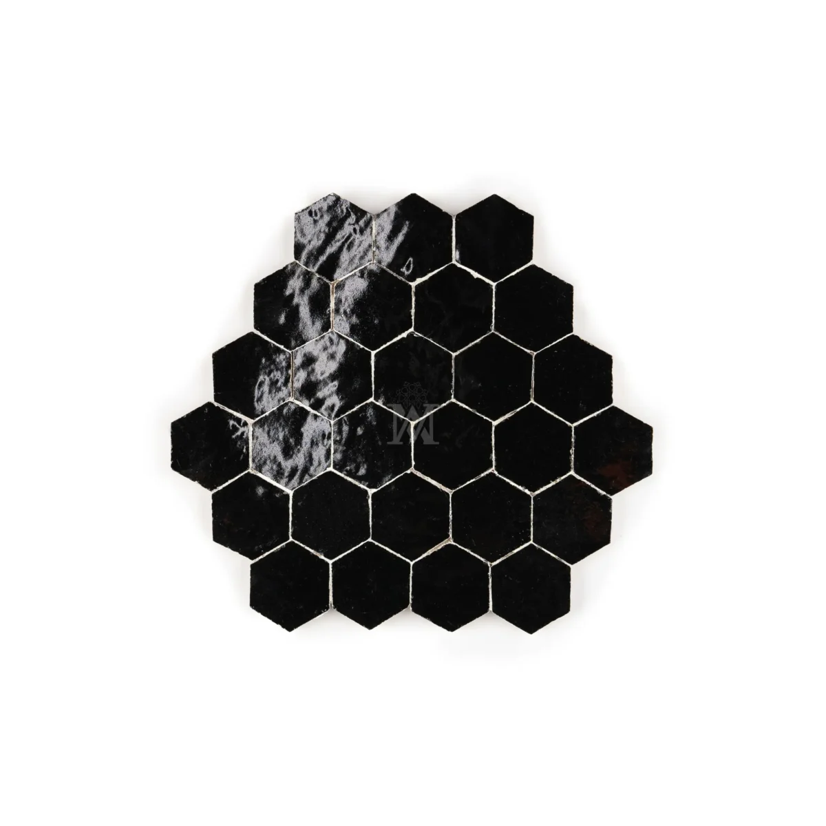 Zellige Tile Hexagonal 12x12 – Black - Image 1