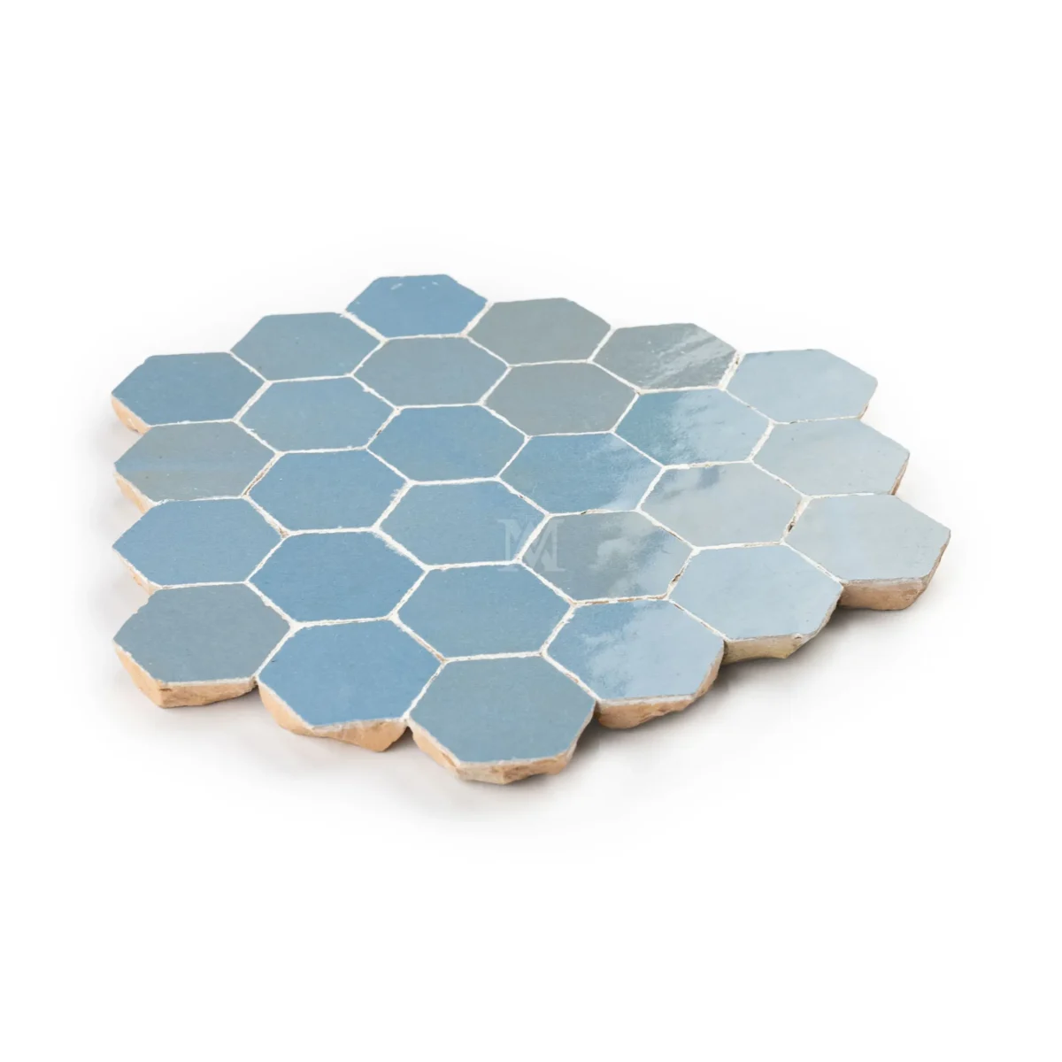 Zellige Tile Hexagonal 12x12 – Blue Gray - Image 3