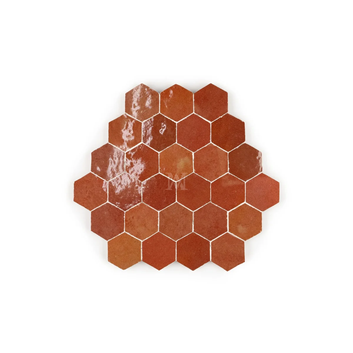 Zellige Tile Hexagonal 12x12 – Burgundy - Image 1
