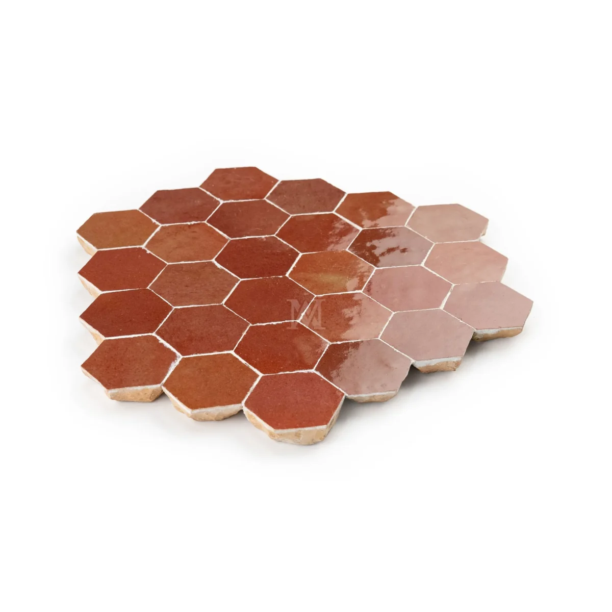 Zellige Tile Hexagonal 12x12 – Burgundy - Image 2