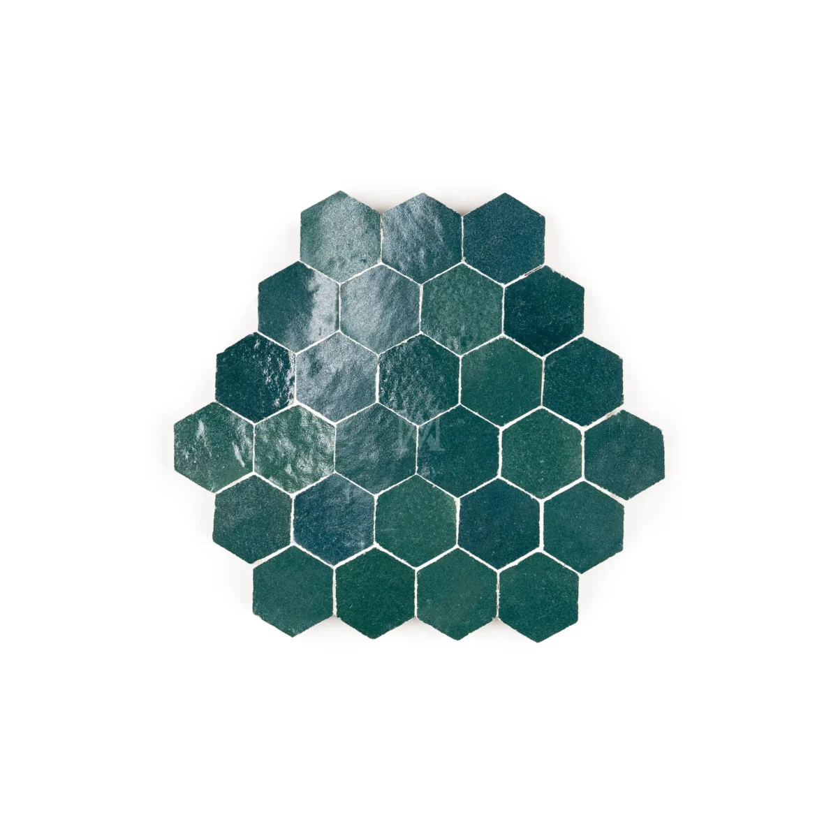 Zellige Tile Hexagonal 12x12 – Dark Green - Image 1