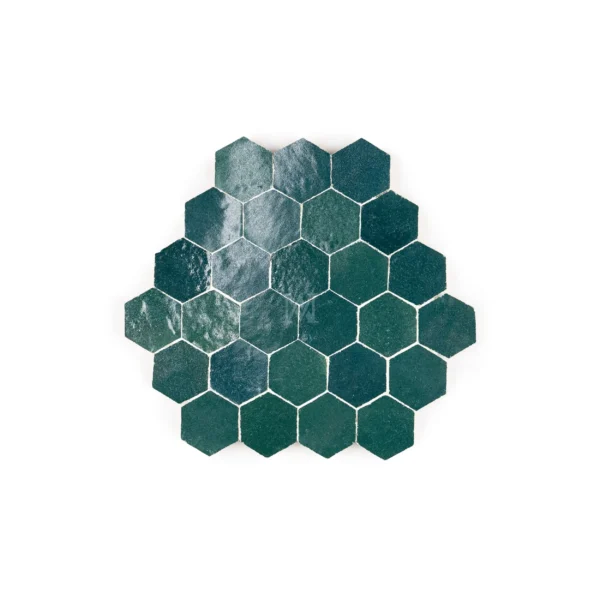 Zellige Tile Hexagonal 12x12 – Dark Green