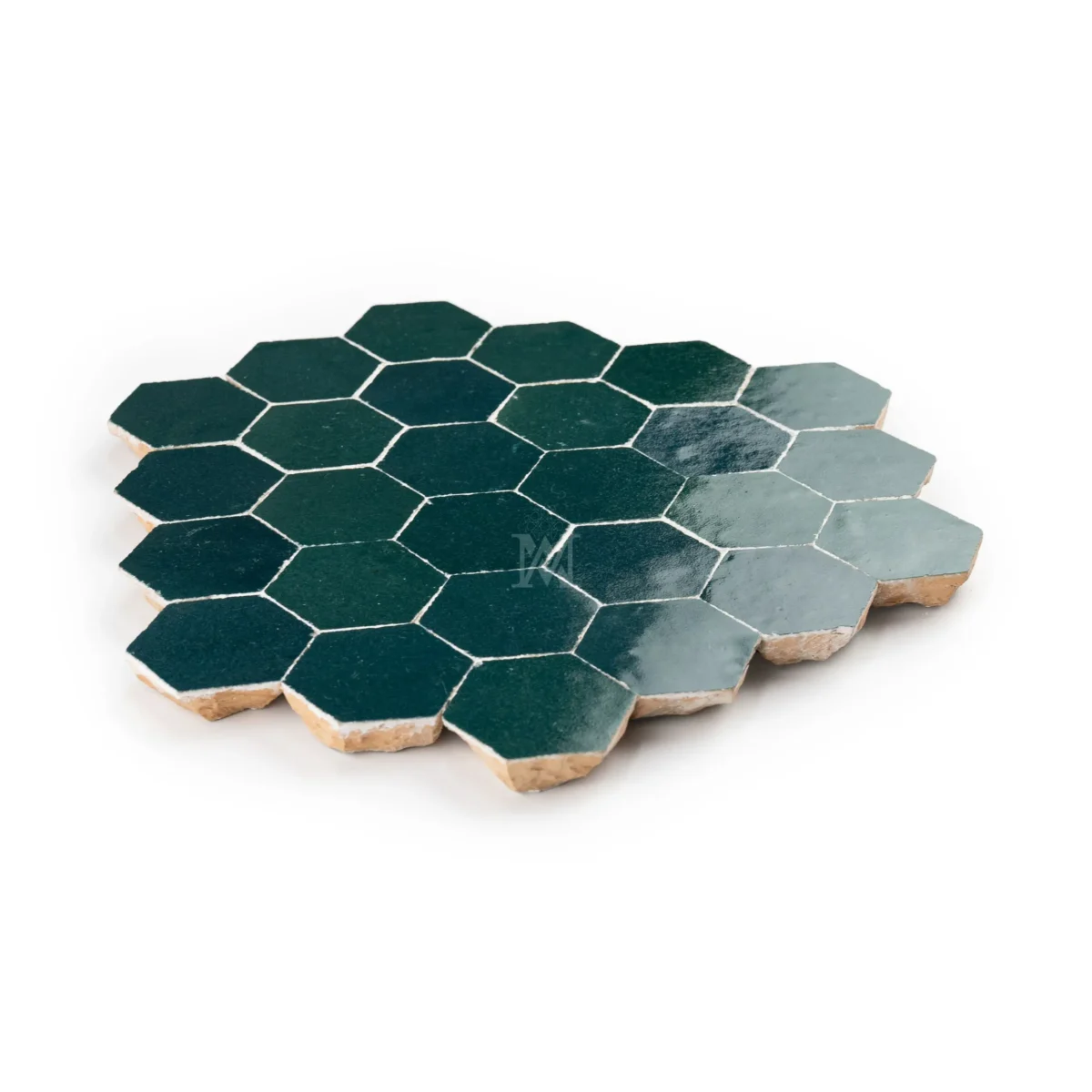 Zellige Tile Hexagonal 12x12 – Dark Green - Image 2