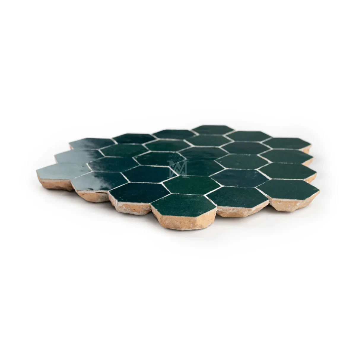 Zellige Tile Hexagonal 12x12 – Dark Green - Image 3