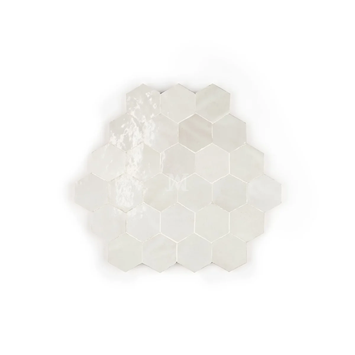 Zellige Tile Hexagonal 12x12 – Off White - Image 1