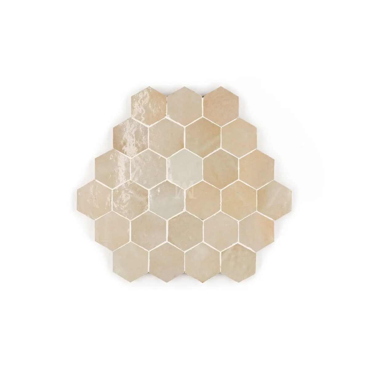 Zellige Tile Hexagonal 12x12 – Soft Stone - Image 1