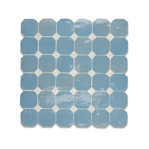 Zellige Tile Octagonal 12x12 – Blue Gray