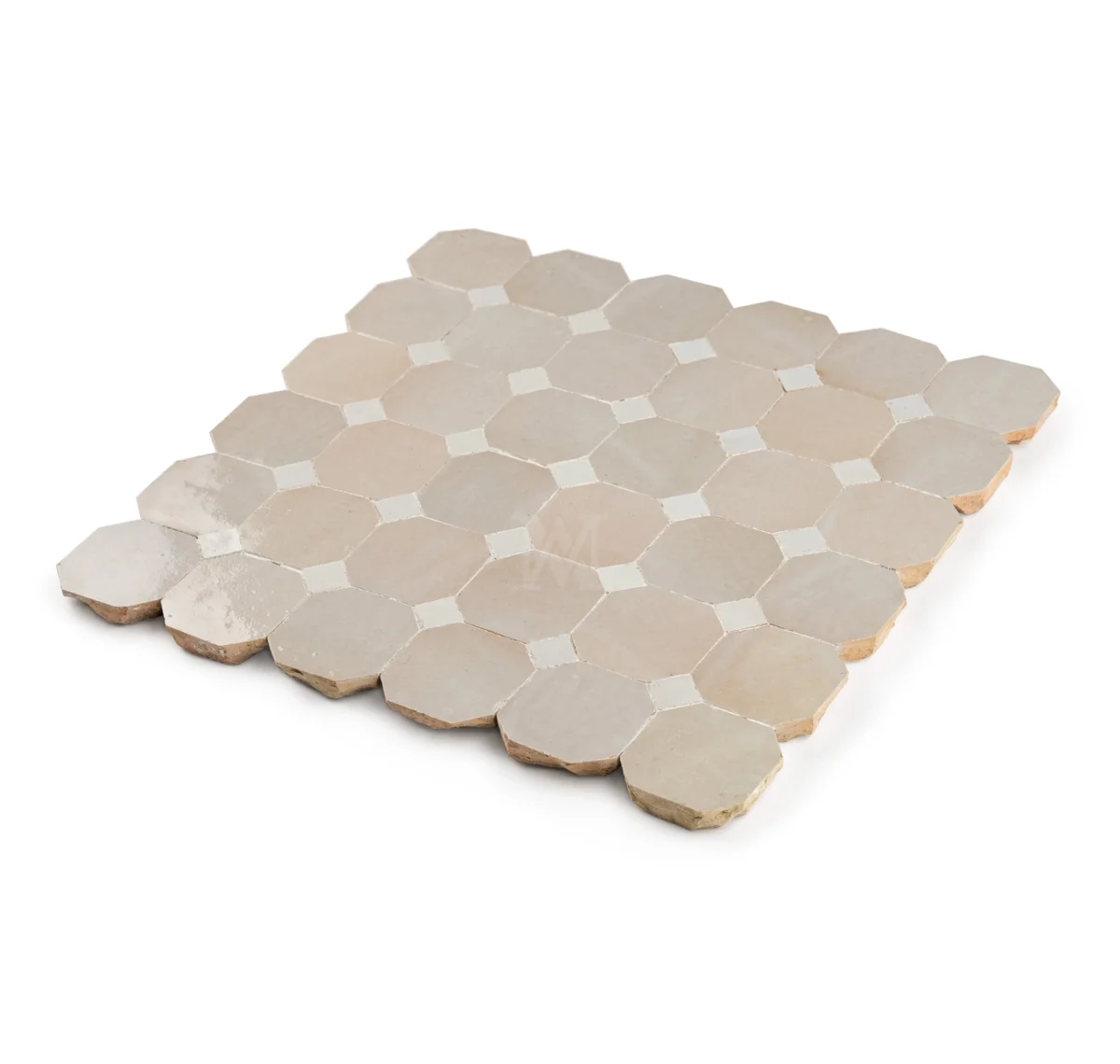 Zellige Tile Octagonal 12x12 – Soft Stone & Off White - Image 2