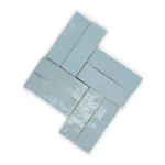 Zellige Tile Rectangle 6x2 – Blue Gray