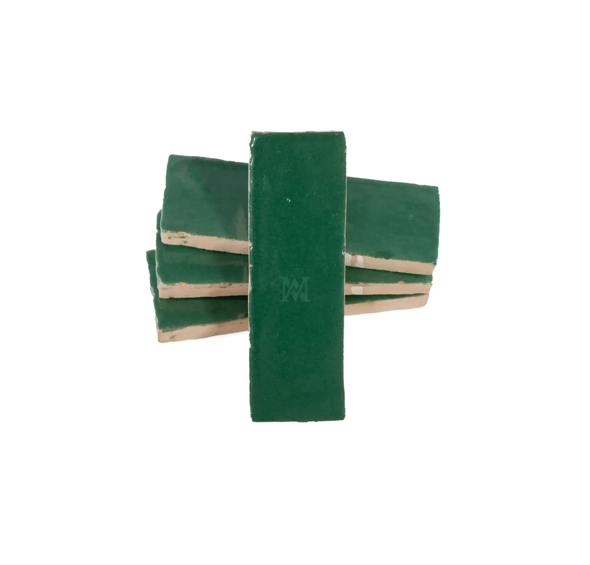 Zellige Tile Rectangle 6x2 – Green - Image 1