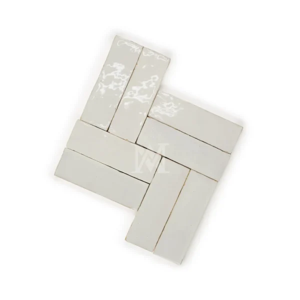 Zellige Tile Rectangle 6x2 – Off White