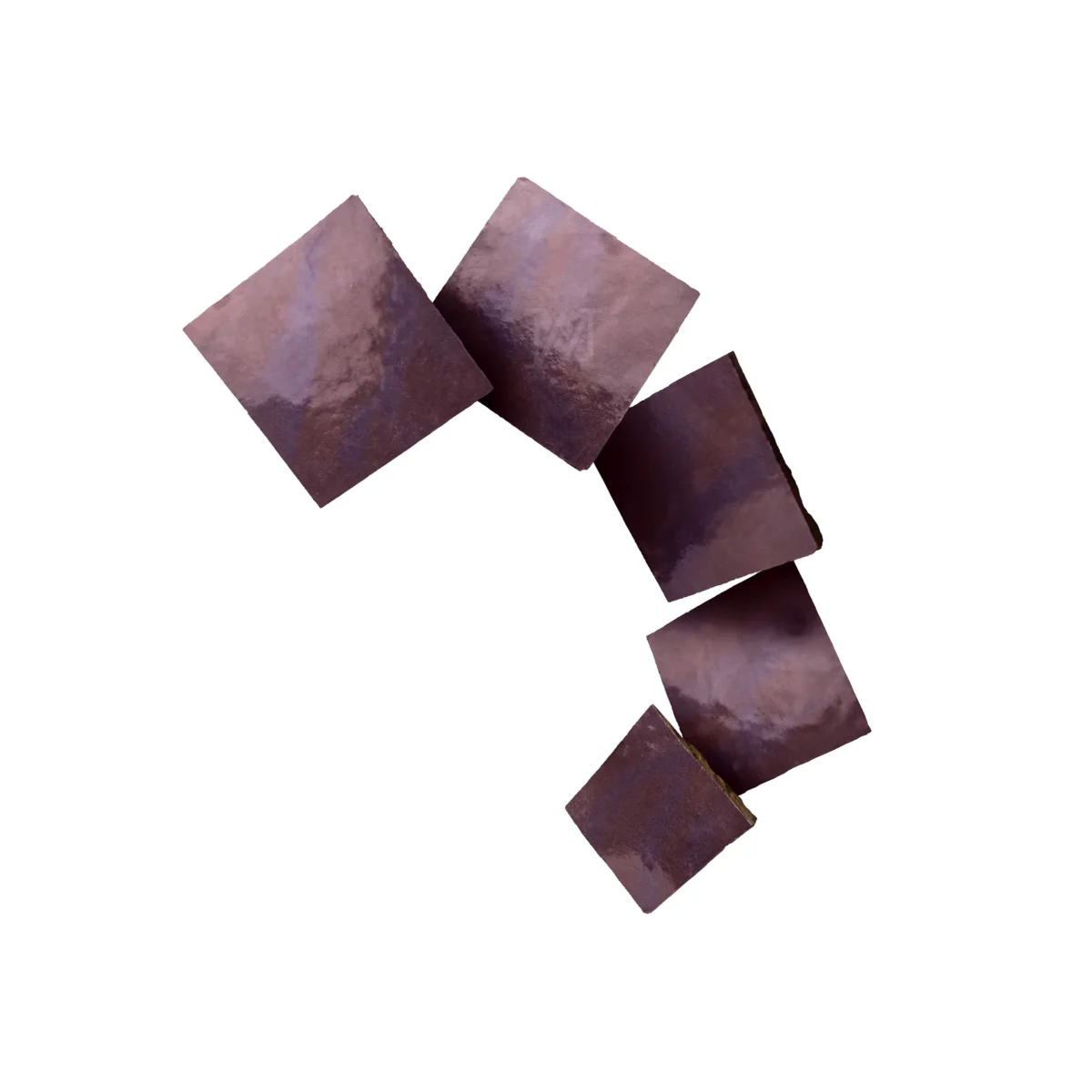 Zellige Tile Square 4x4 – Aubergine - Image 2