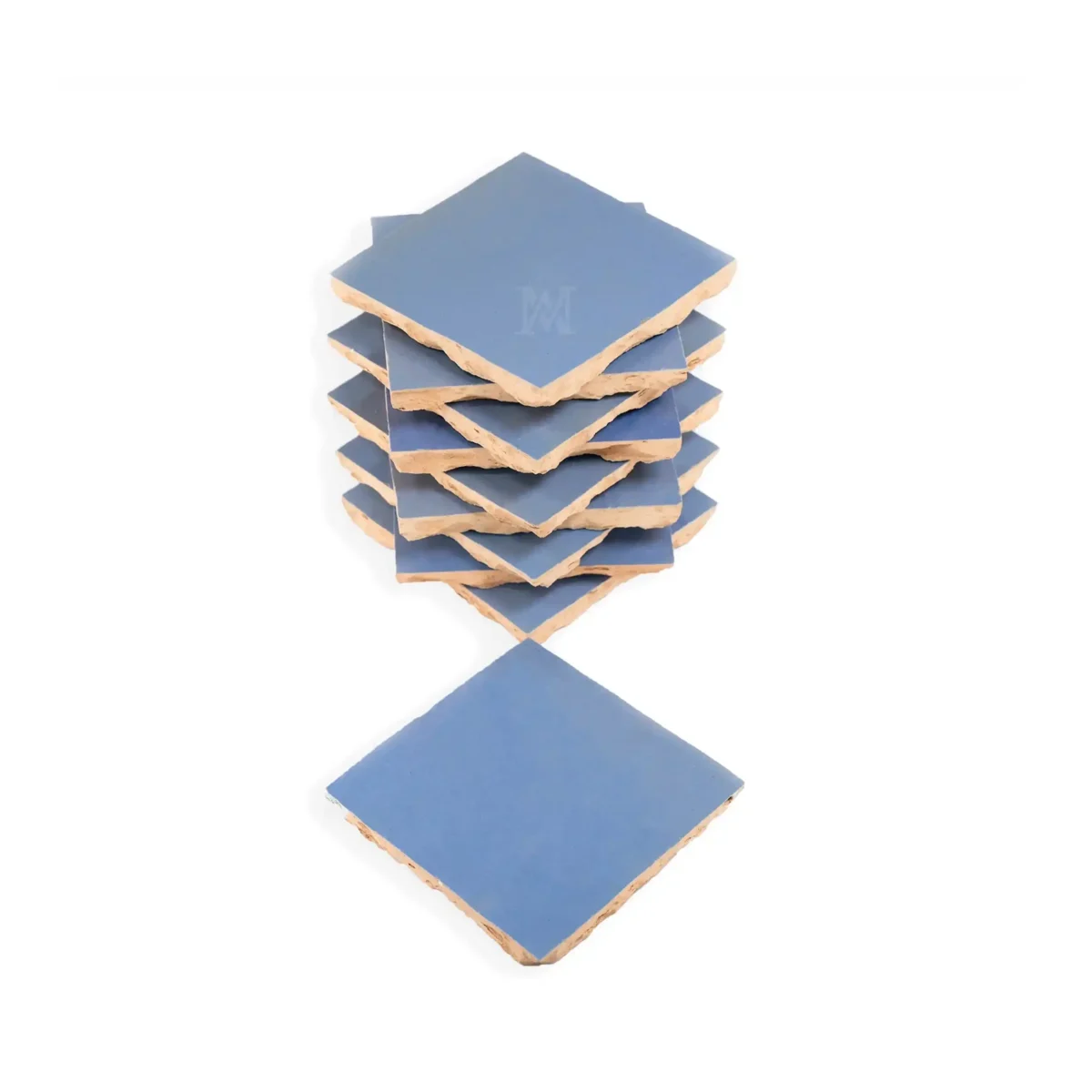Zellige Tile Square 4x4 – Cornflower Blue - Image 4