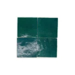Zellige Tile Square 4x4 – Dark Green