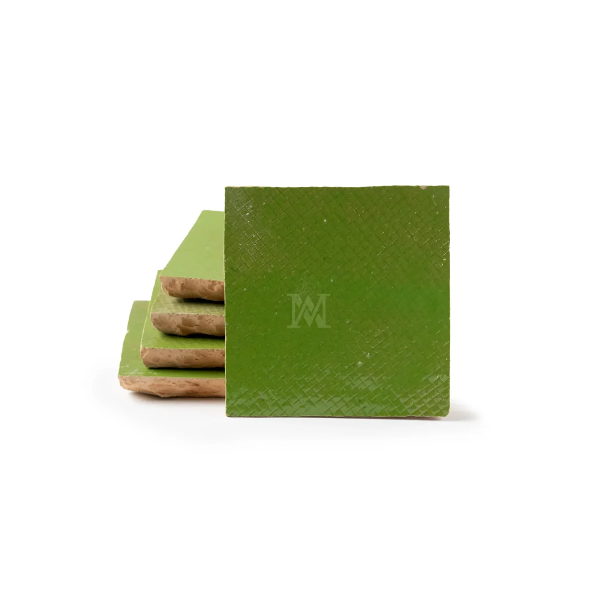 Zellige Tile Square 4x4 – Leaf Green Printed - Image 3