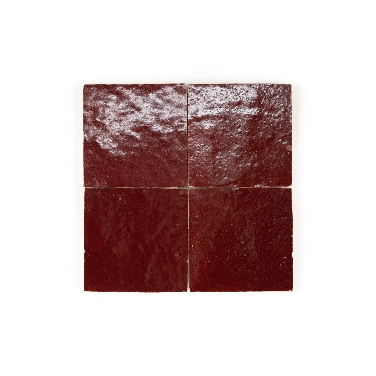 Zellige Tile Square 4x4 – Maroon - Image 1
