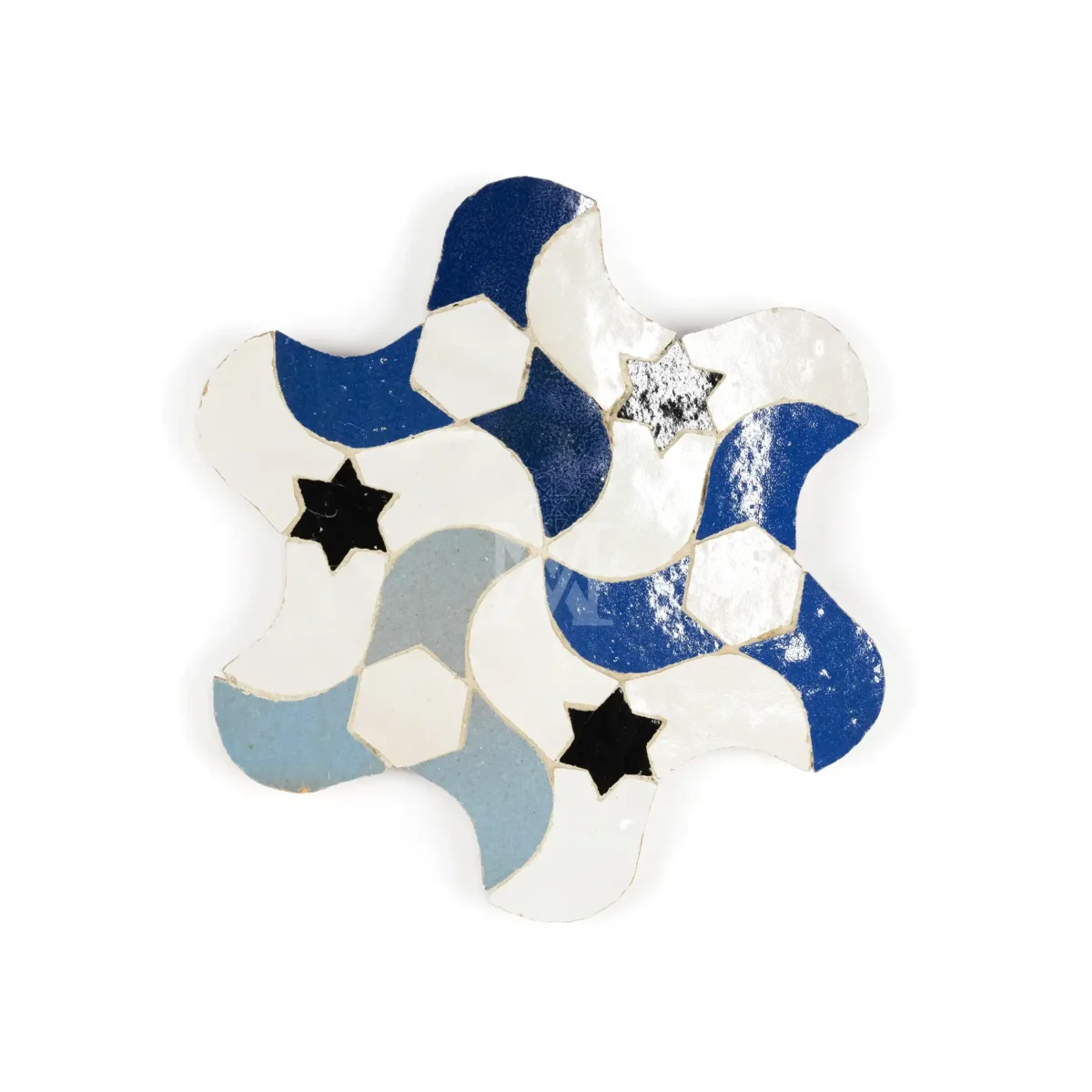 Zellige Tile Tatawi – Blue & White - Image 1
