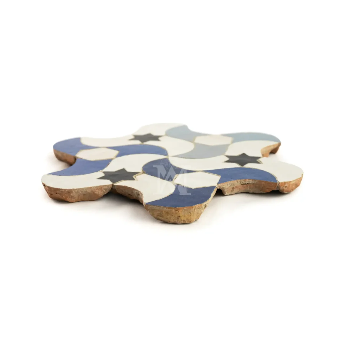Zellige Tile Tatawi – Blue & White - Image 3